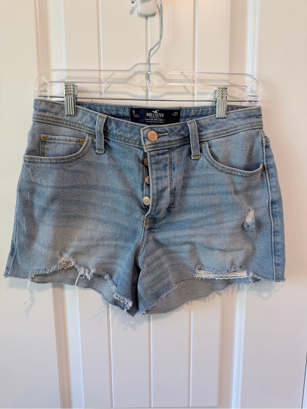 Hollister W27 High Rise Mom Distressed Denim Shorts